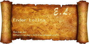 Ender Lolita névjegykártya
